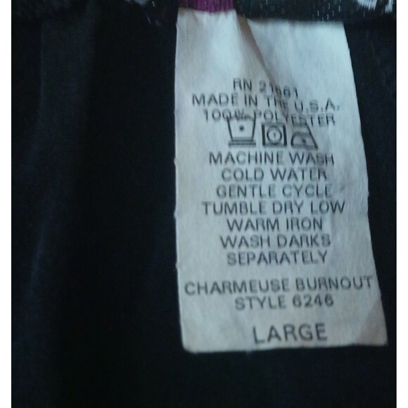 VTG Maggie Sweet Women’s L Black Pull On Wide Leg Pants Silky Retro Y2K EUC - Picture 6 of 6